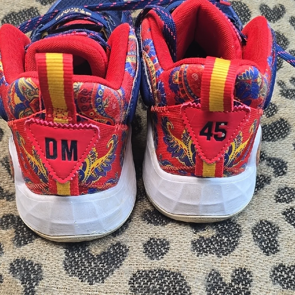 Adidas Red and Blue Sneakers with Mesh Upper and White Sole
